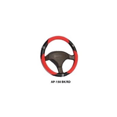 Оплетка на руль Genuine Leather, имитация натуральной мокрой кожи, с хромированным кольцом AP-150 2010 г инфо 10970b.